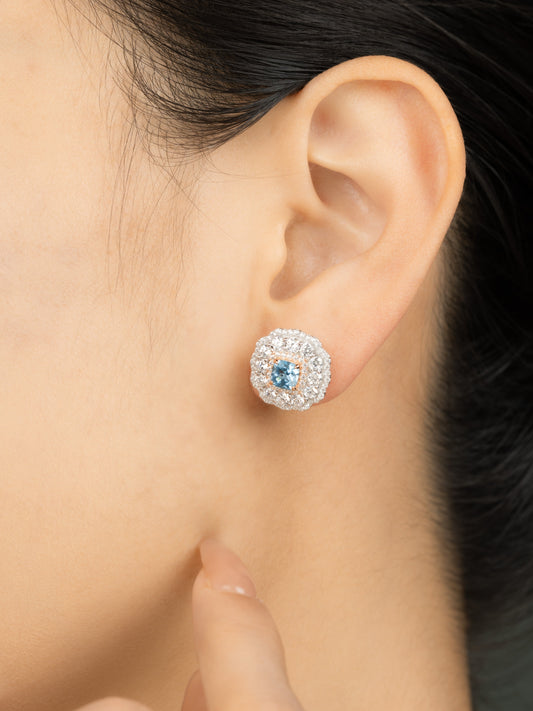 Blue Lagoon Paradise: S925 Natural Blue Topaz Earrings