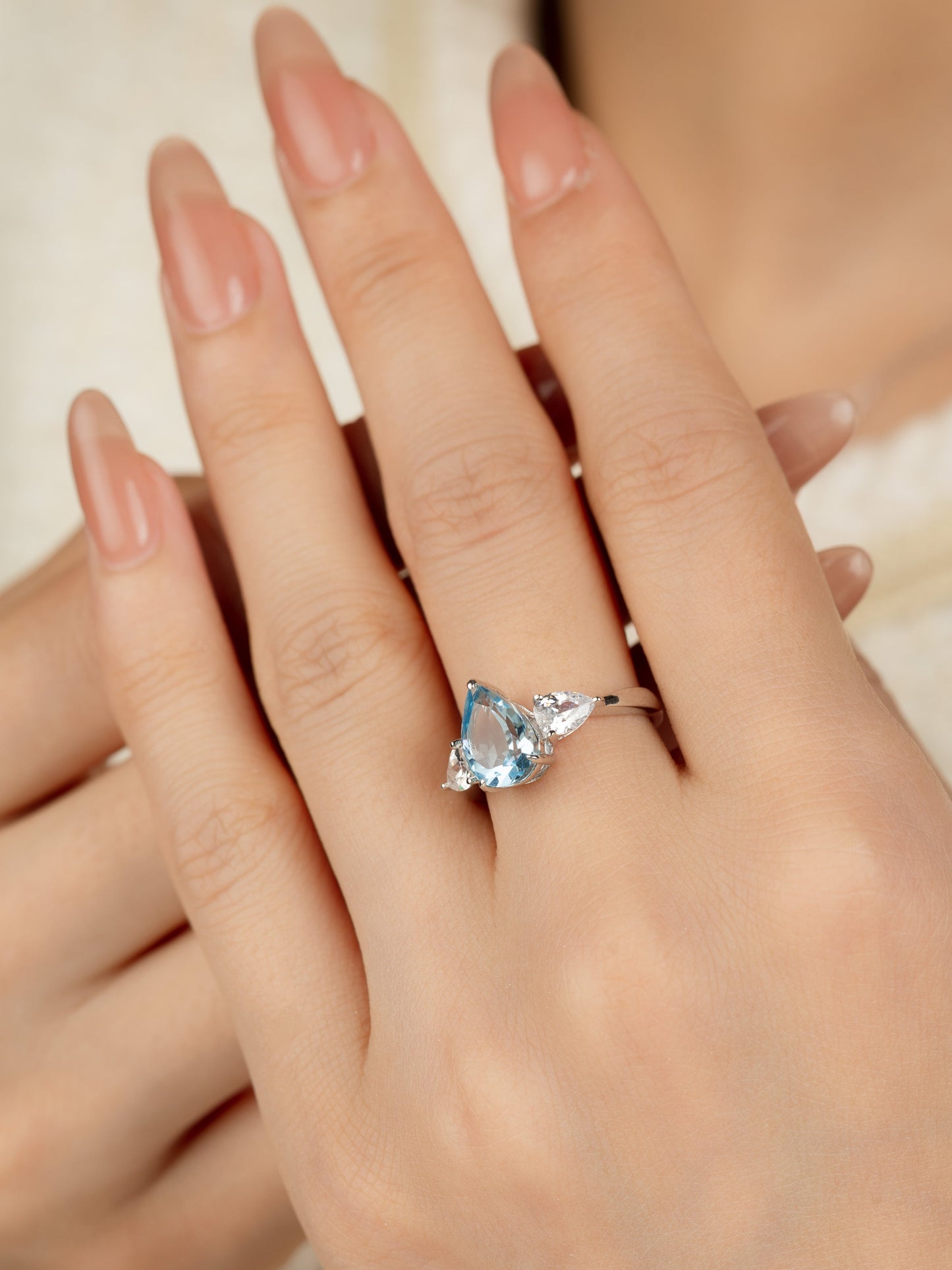 Saint's Tears: S925 Natural Blue Topaz Ring