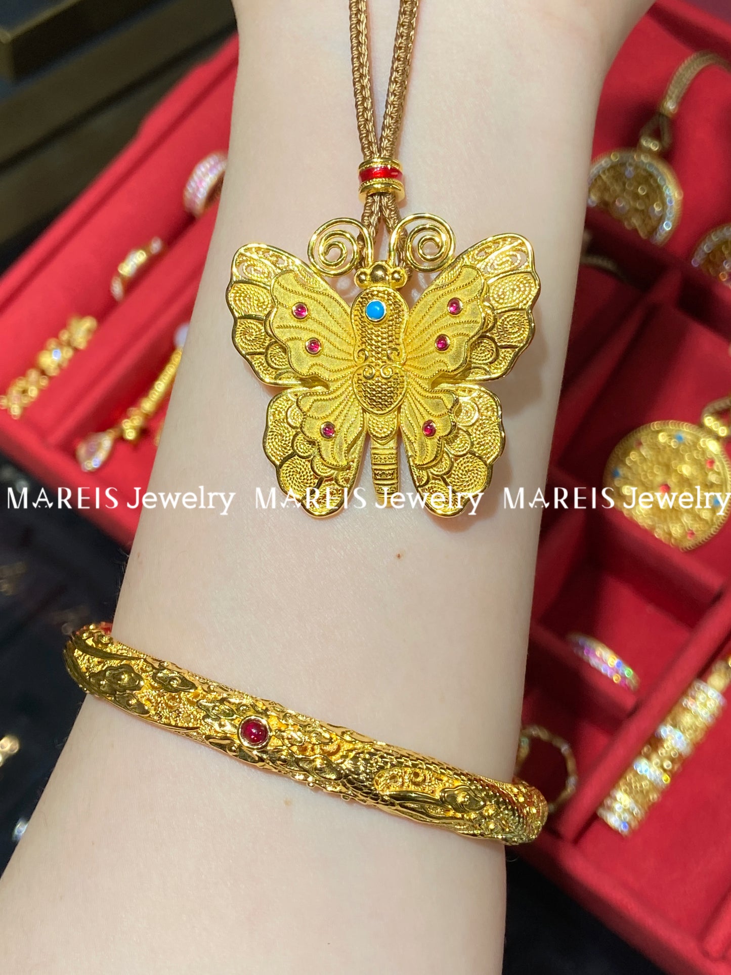 18K Gold Plated Timeless Filigree Butterfly Pendant