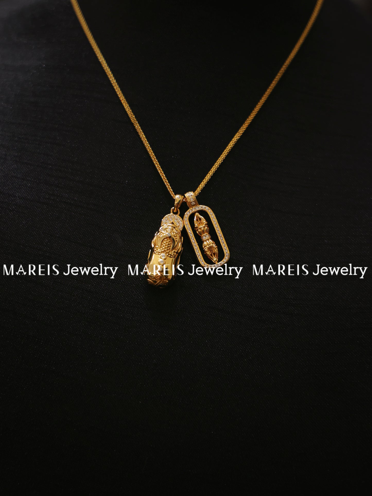 18K Gold Plated Fortune Prayer Wheel Necklace