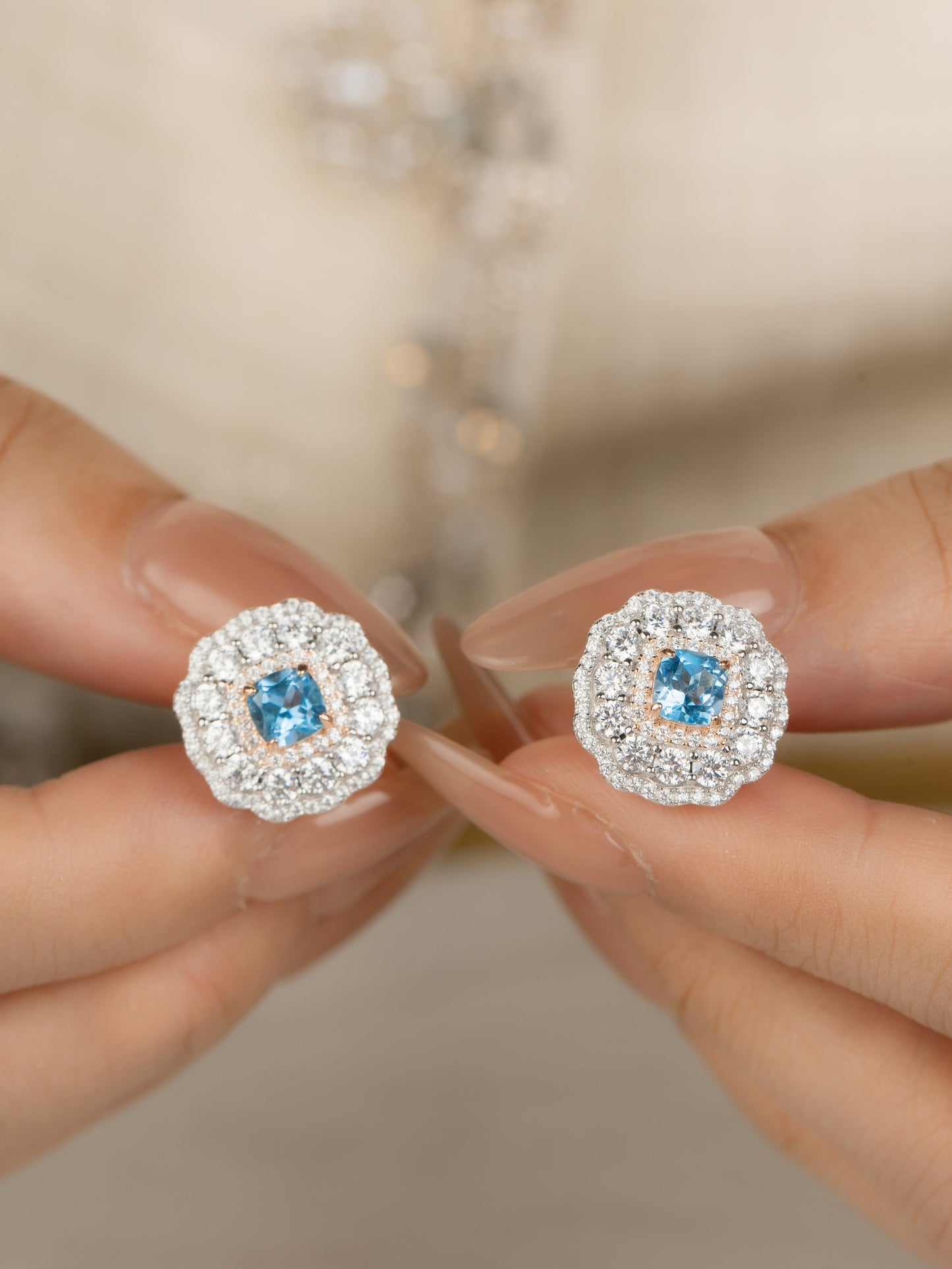 Blue Lagoon Paradise: S925 Natural Blue Topaz Earrings