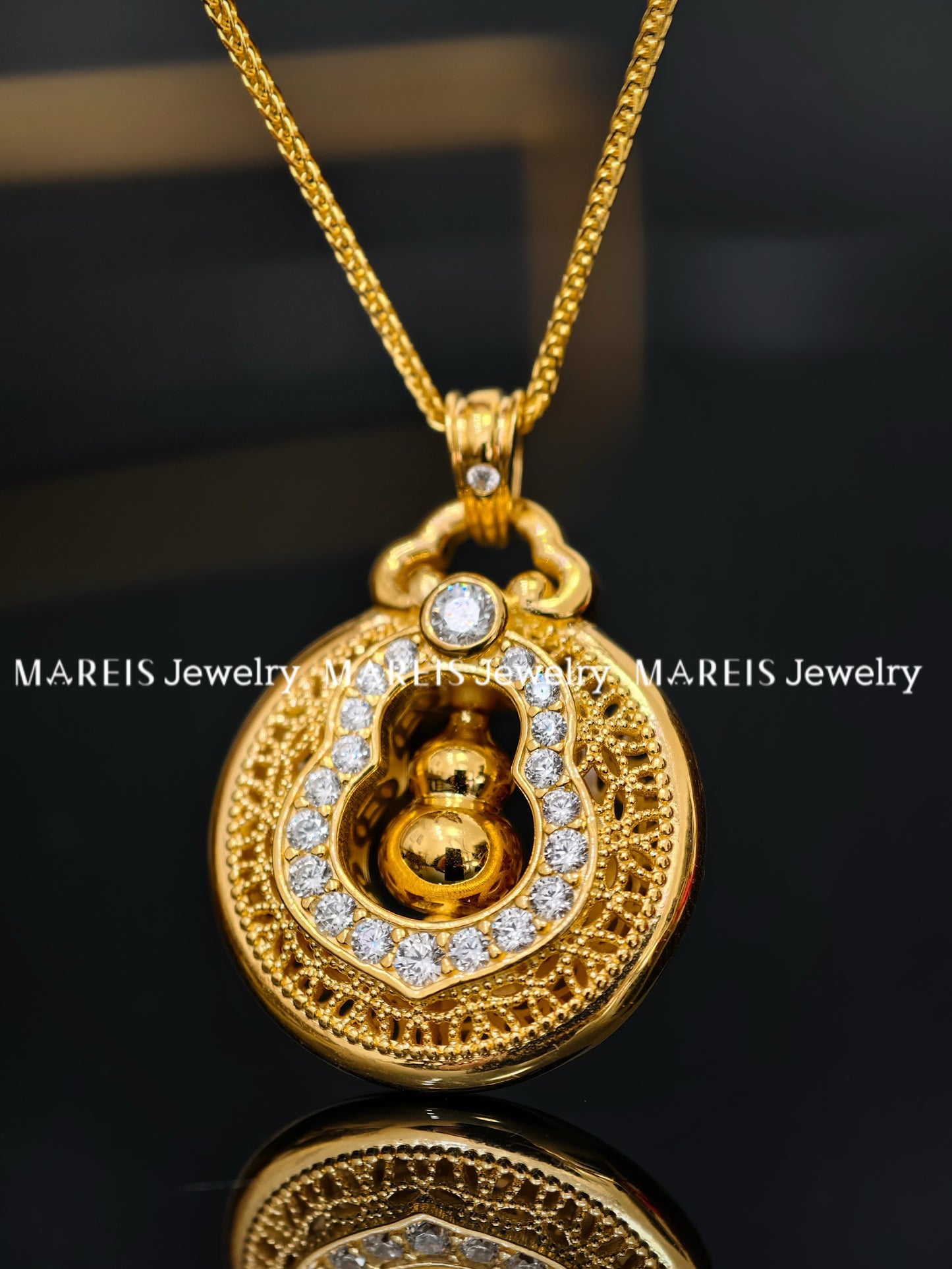 18K Gold Plated Prosperity Hulu Necklace
