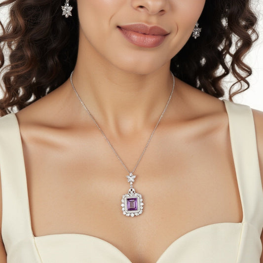Starlit Reverie : S925 Natural Amethyst Necklace