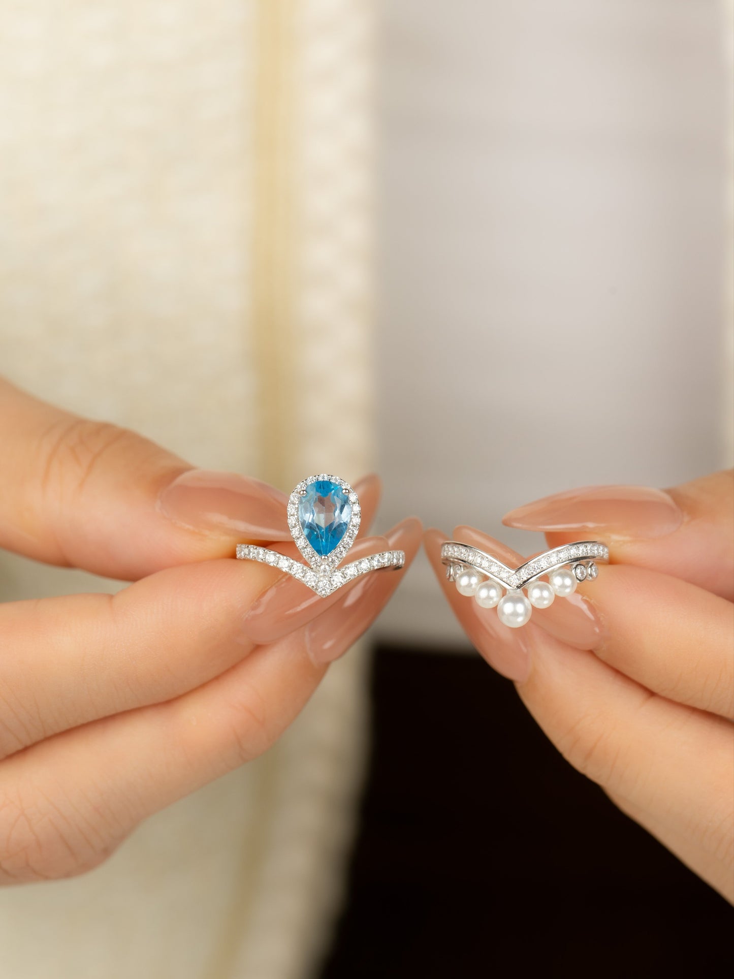 Frostborn Tears: S925 Natural Topaz Ring