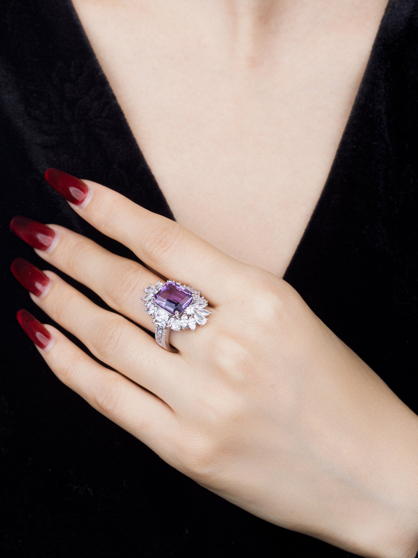 Starlit Reverie : S925 Natural Amethyst Ring