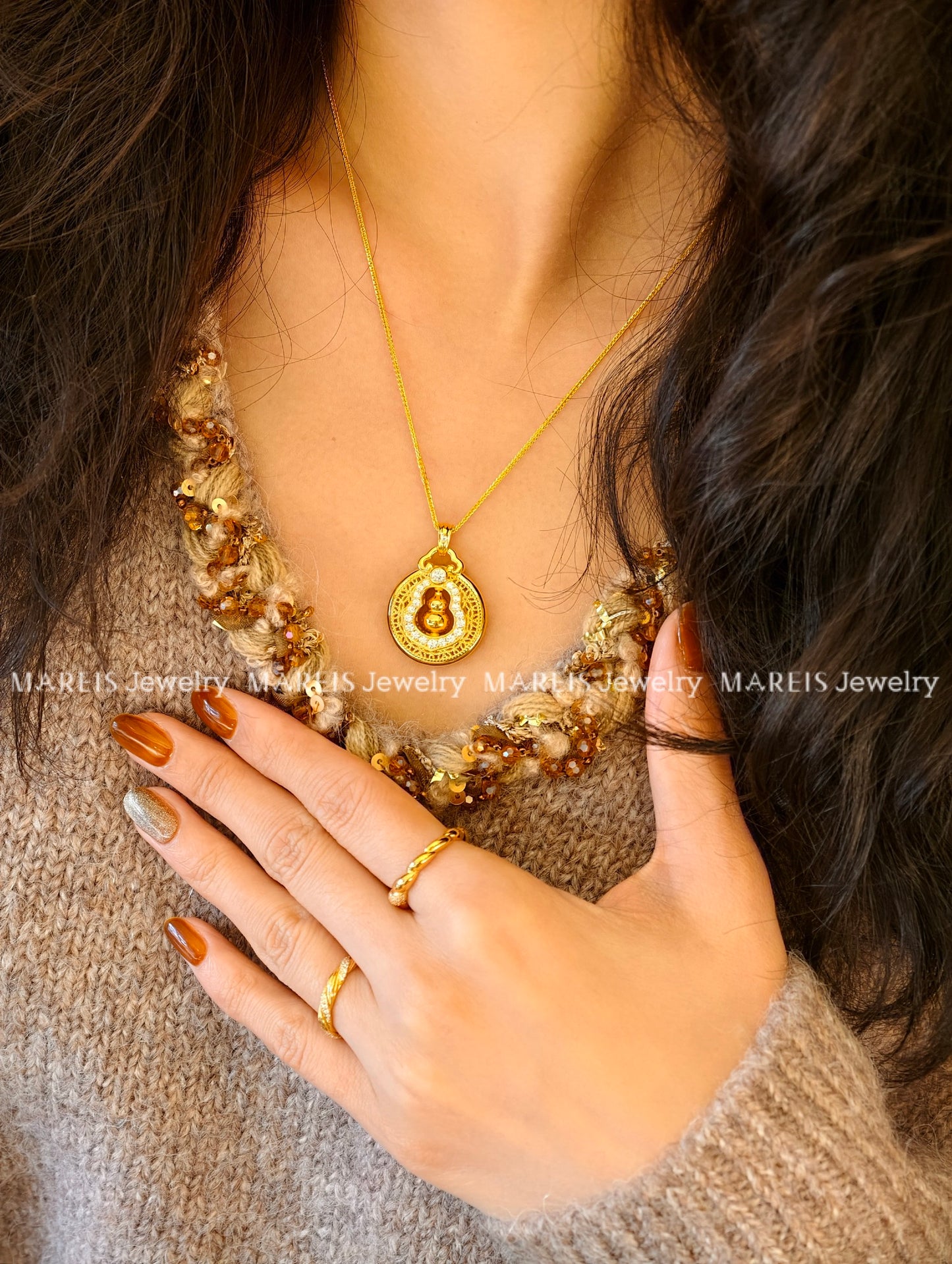 18K Gold Plated Prosperity Hulu Necklace
