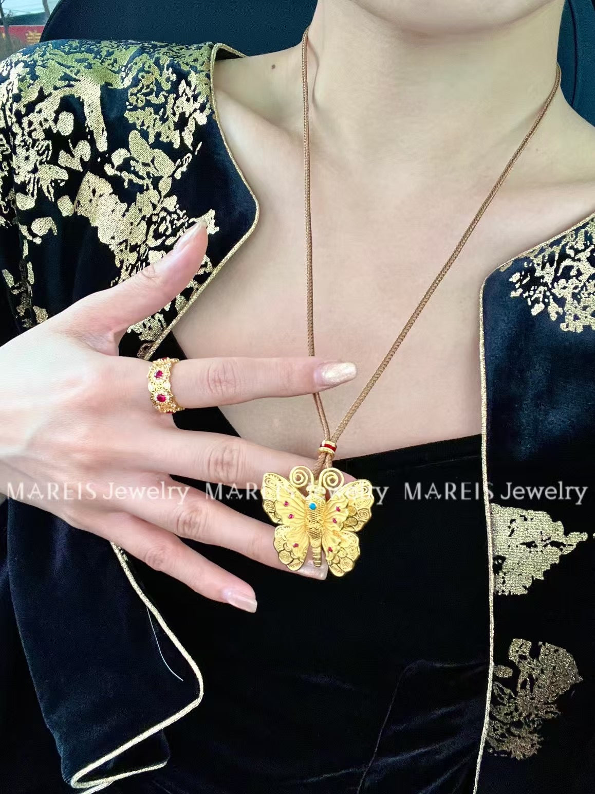 18K Gold Plated Timeless Filigree Butterfly Pendant