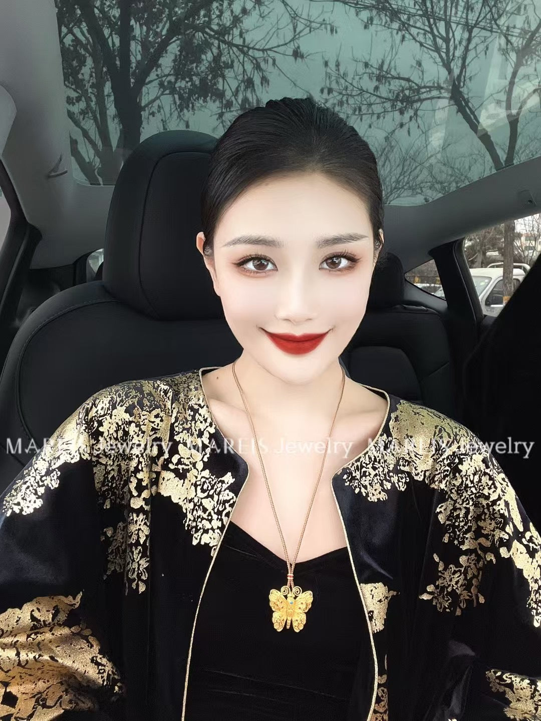 18K Gold Plated Timeless Filigree Butterfly Pendant