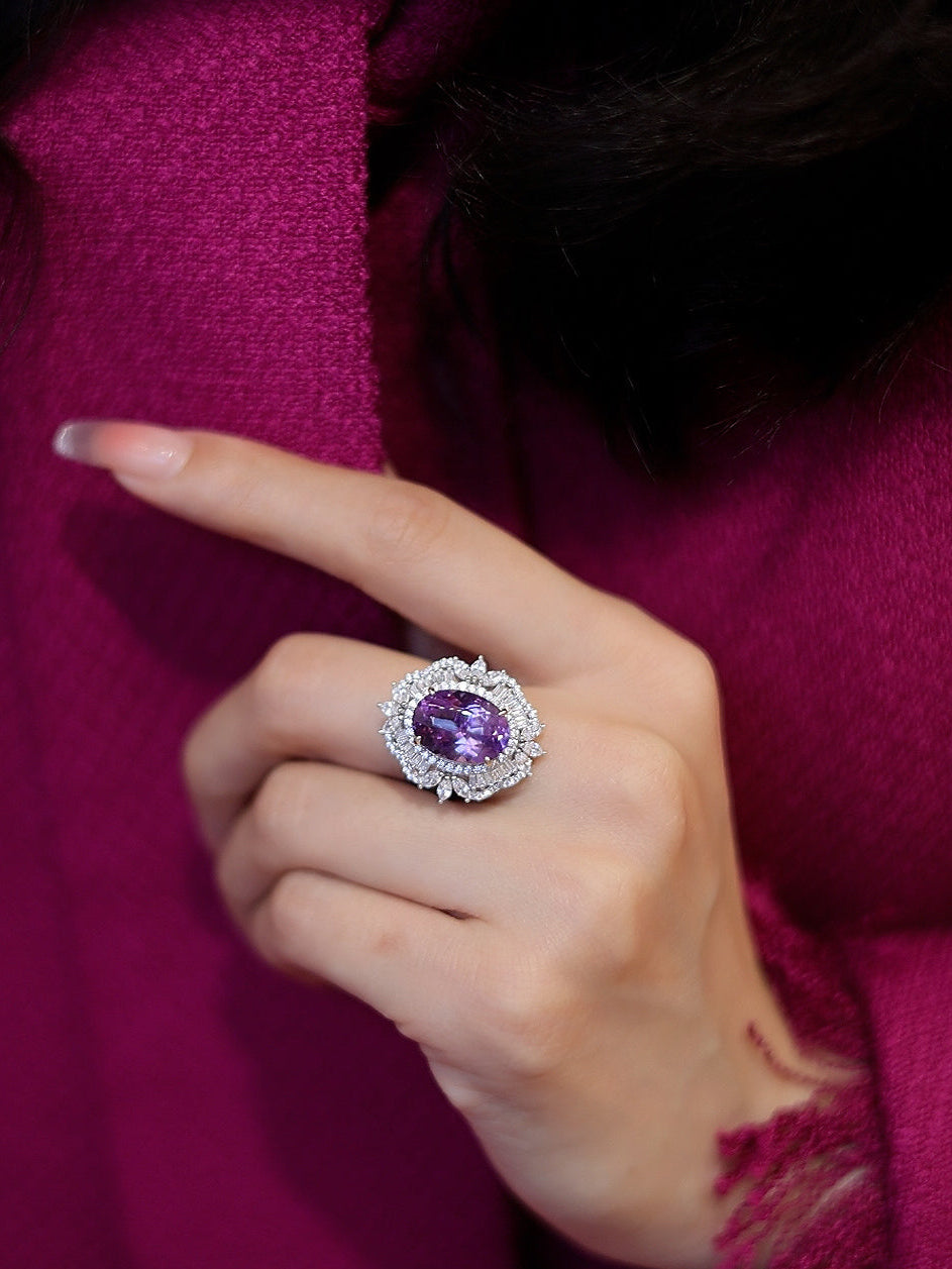Wisteria: 18K Gold Vermeil Amethyst Wisteria Cocktail Ring