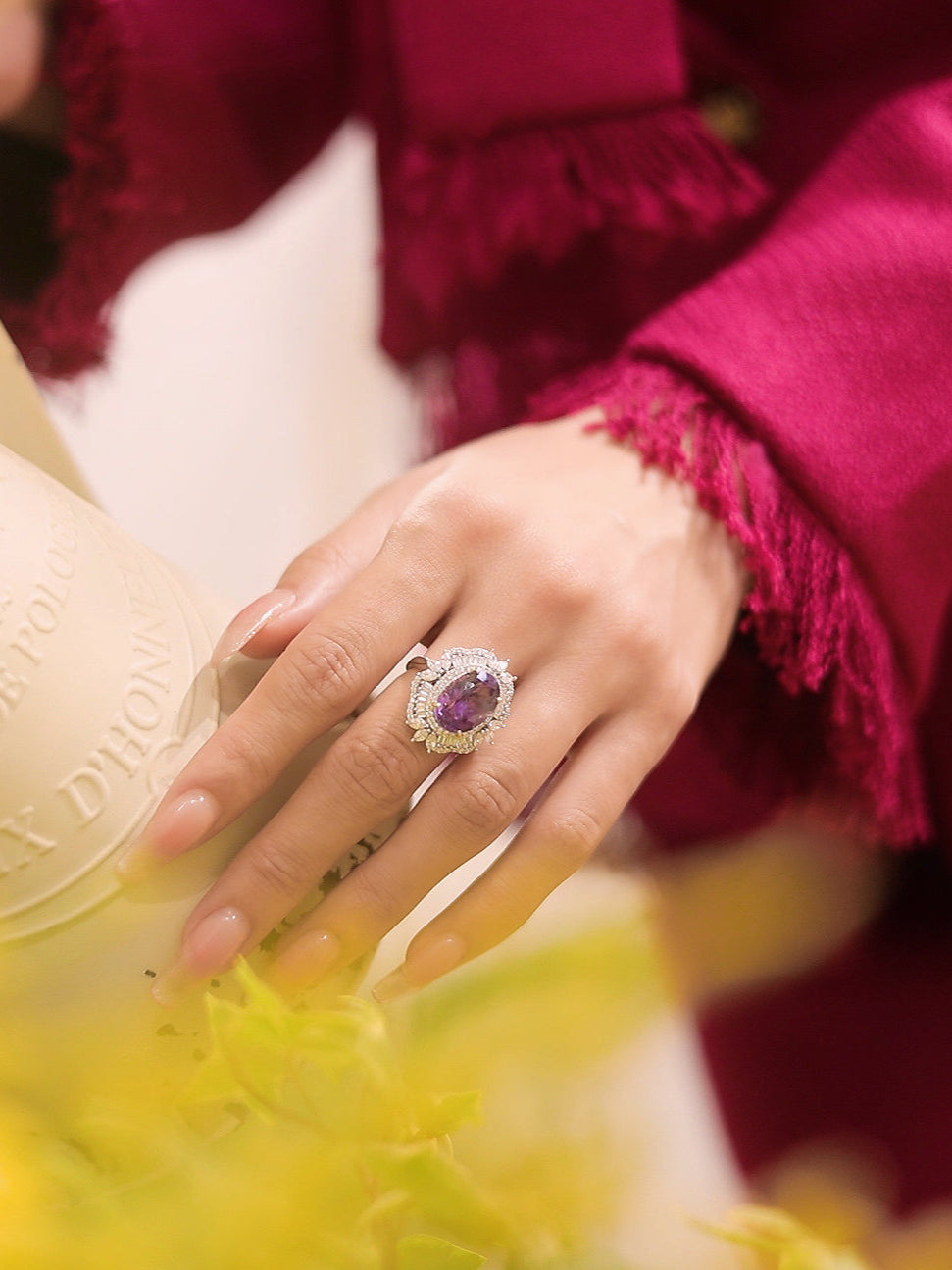 Wisteria: 18K Gold Vermeil Amethyst Wisteria Cocktail Ring