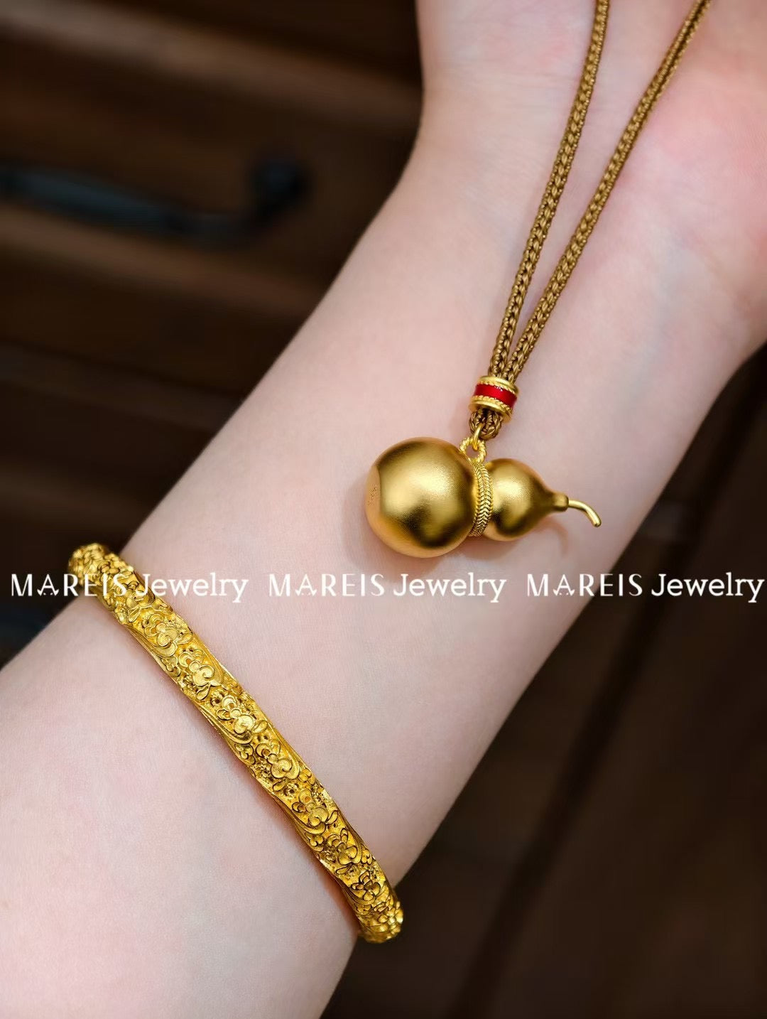 18K Gold Plated Plain Hulu Necklace