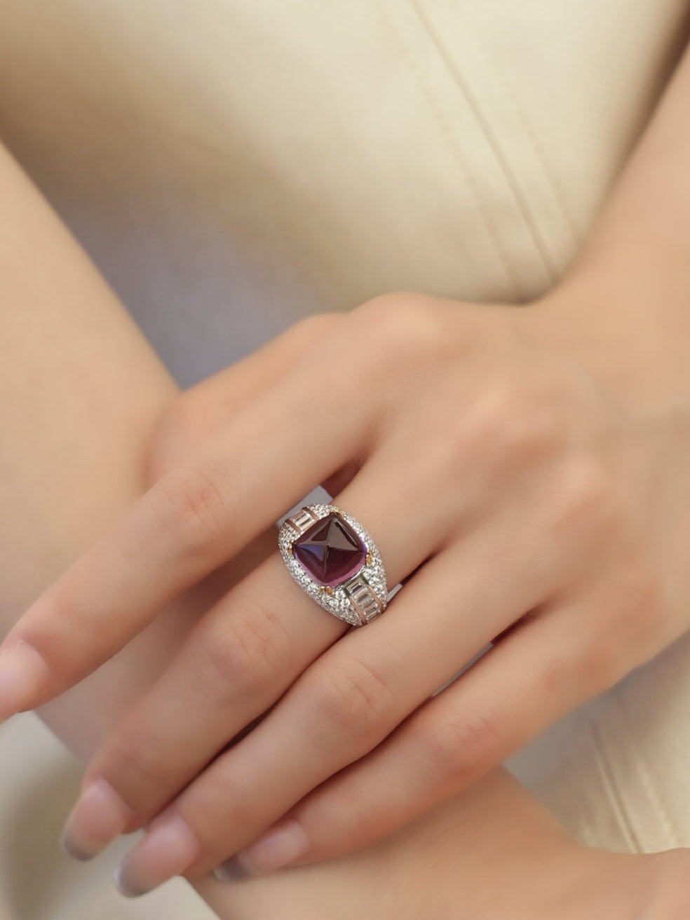 The Aristocrat: S925 Natural Amethyst Ring