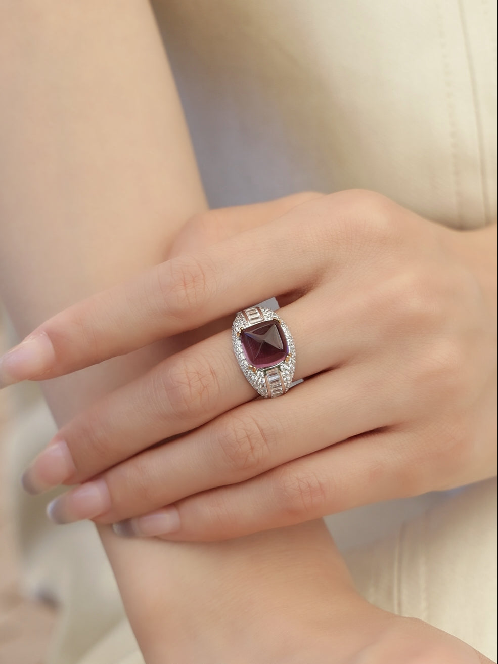 The Aristocrat: S925 Natural Amethyst Ring