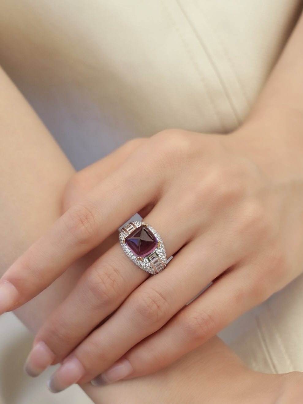 The Aristocrat: S925 Natural Amethyst Ring