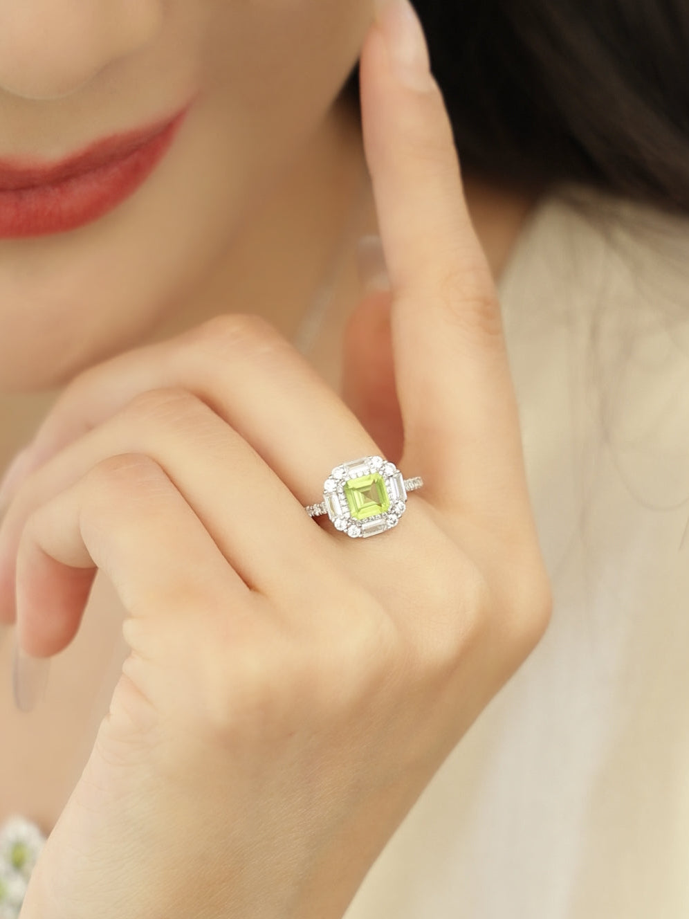 Mint Summer: S925 Natural Peridot Ring