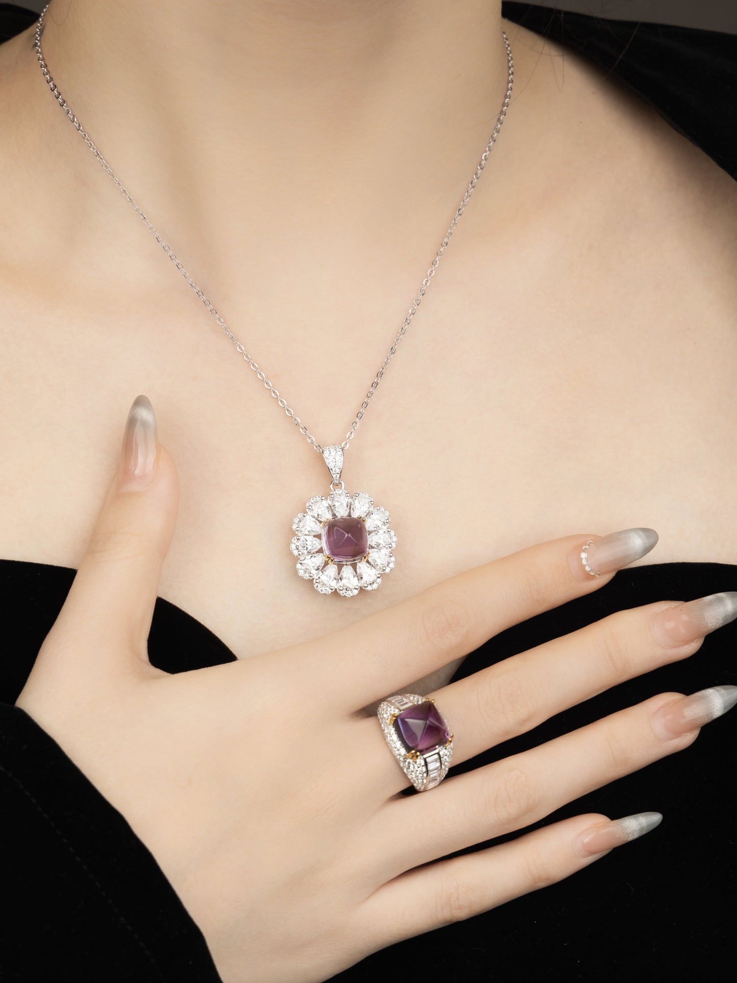 Fleeting Dreams of Life: S925 Natural Amethyst Necklace