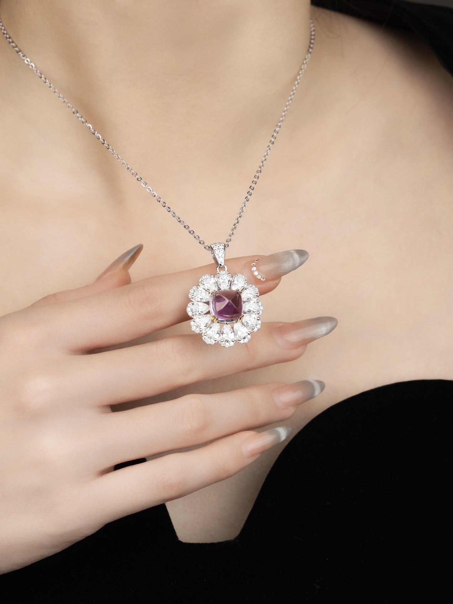 Fleeting Dreams of Life: S925 Natural Amethyst Necklace