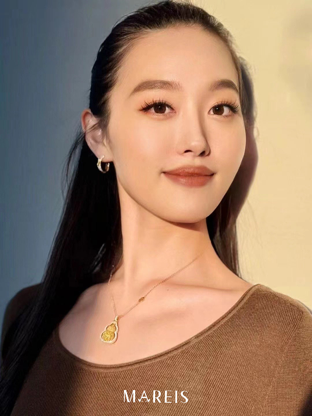 18K Gold Plated Filigree Inlaid Lucky Hulu Necklace