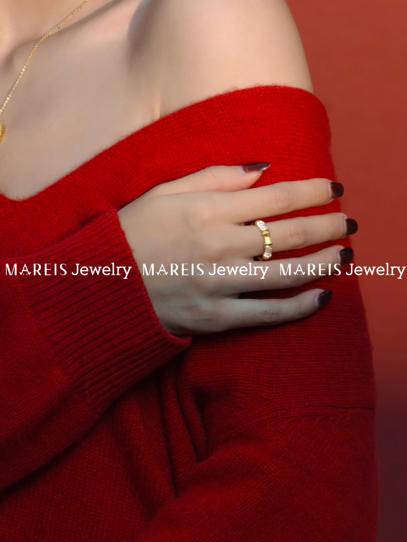 18K Gold Plated Timber Bamboo Segrinato Rings