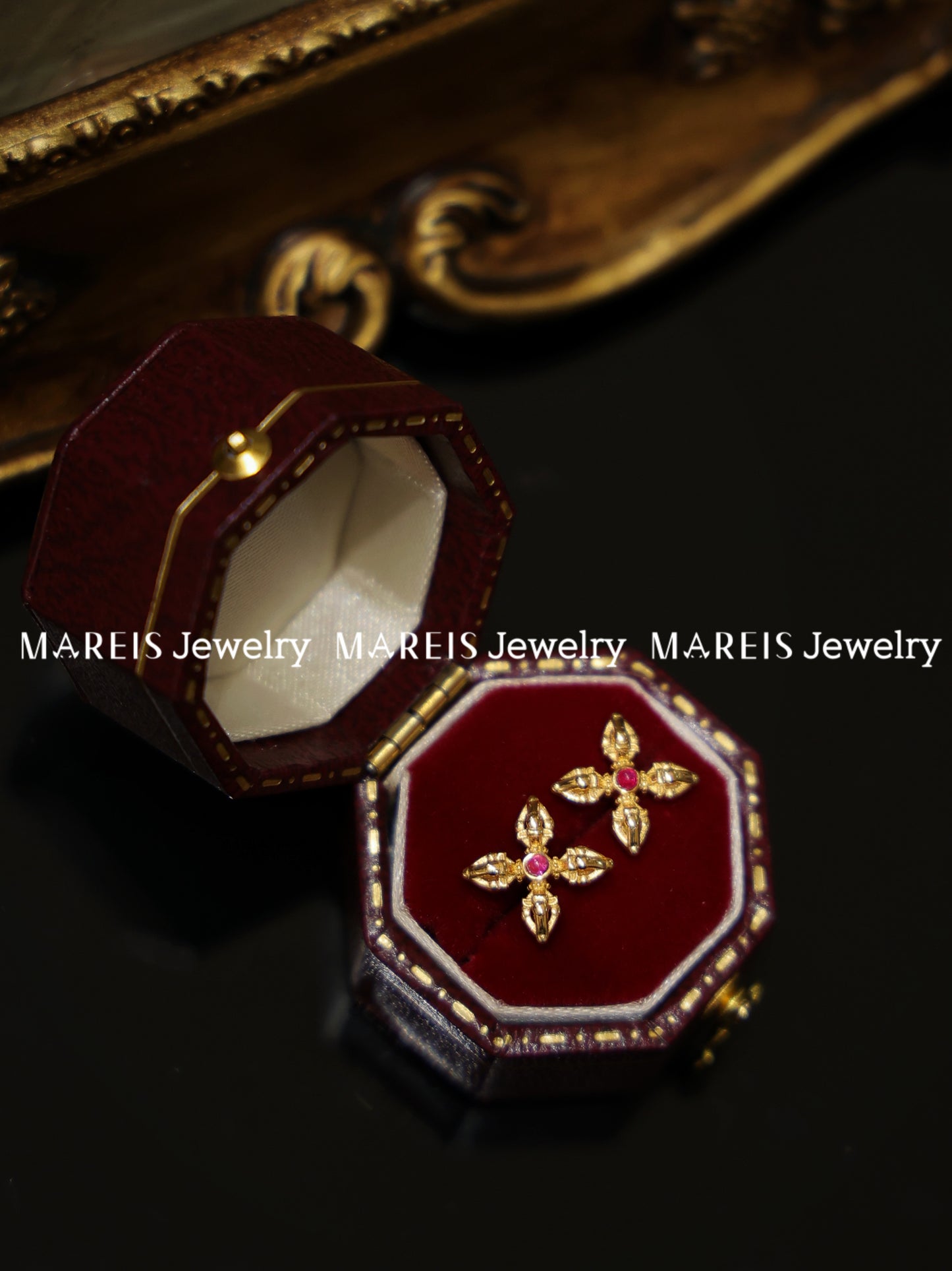 18K Gold Plated Vajra Ear Studs