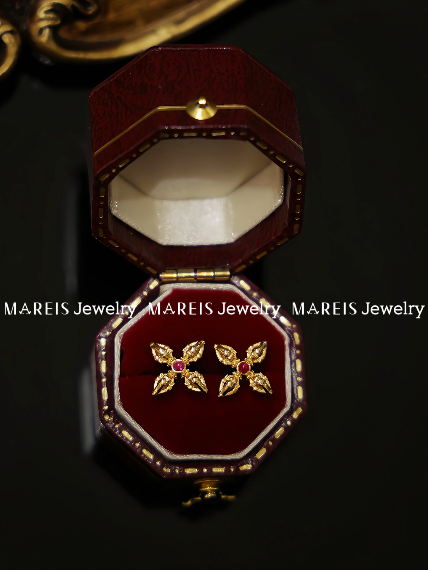 18K Gold Plated Vajra Ear Studs