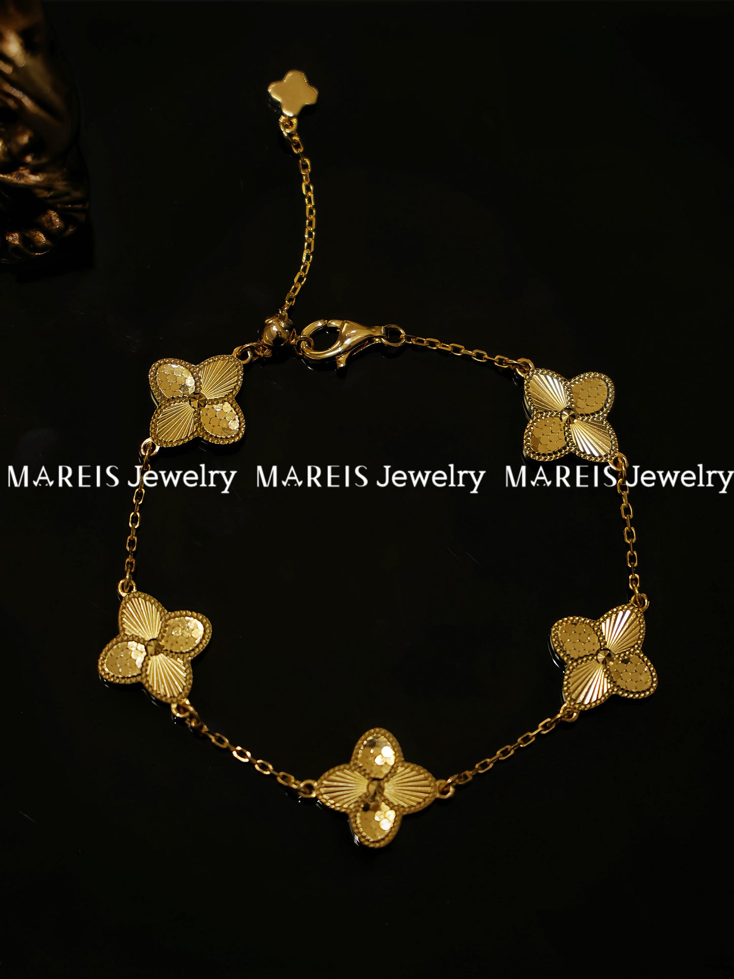 18K Gold Plated Clover Bracelet