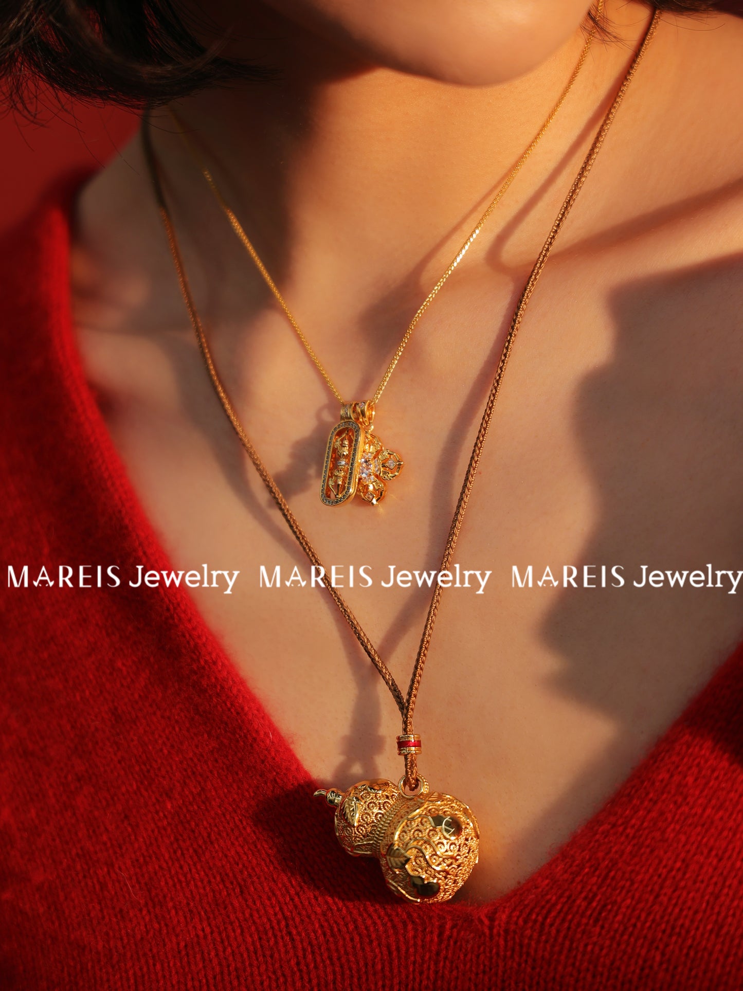 18K Gold Plated Entwisted Vine Hulu Necklace