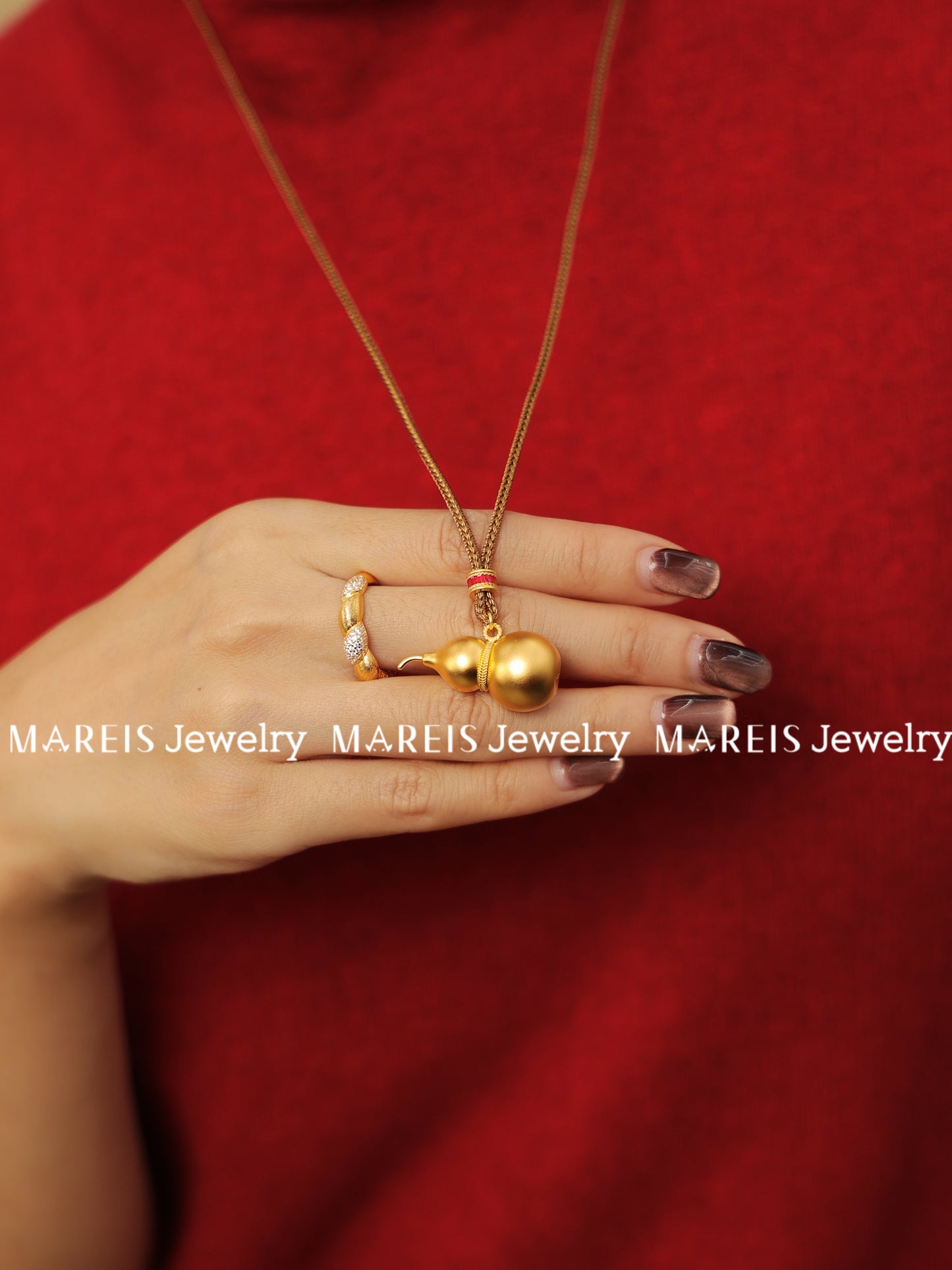 18K Gold Plated Plain Hulu Necklace