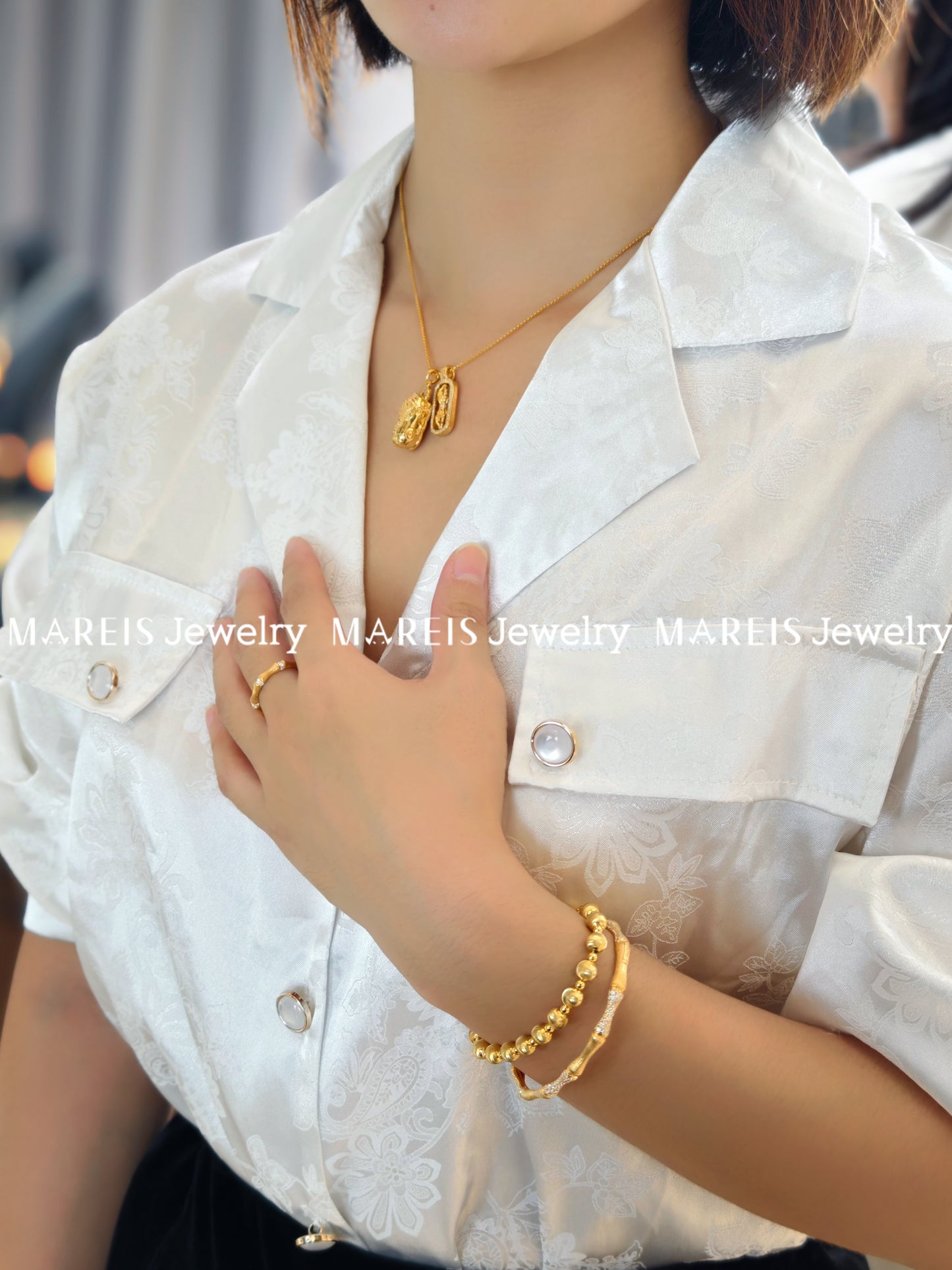 18K Gold Plated Fortune Prayer Wheel Necklace