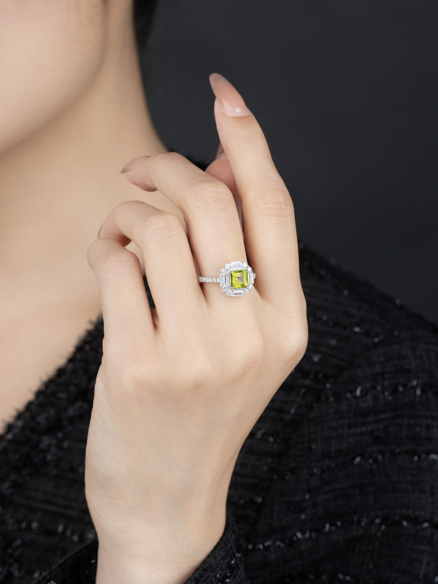 Mint Summer: S925 Natural Peridot Ring