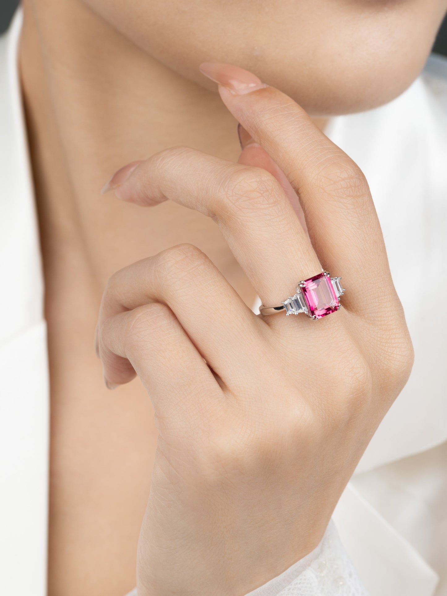 Misty Rose: S925 Natural Pink Topaz Ring