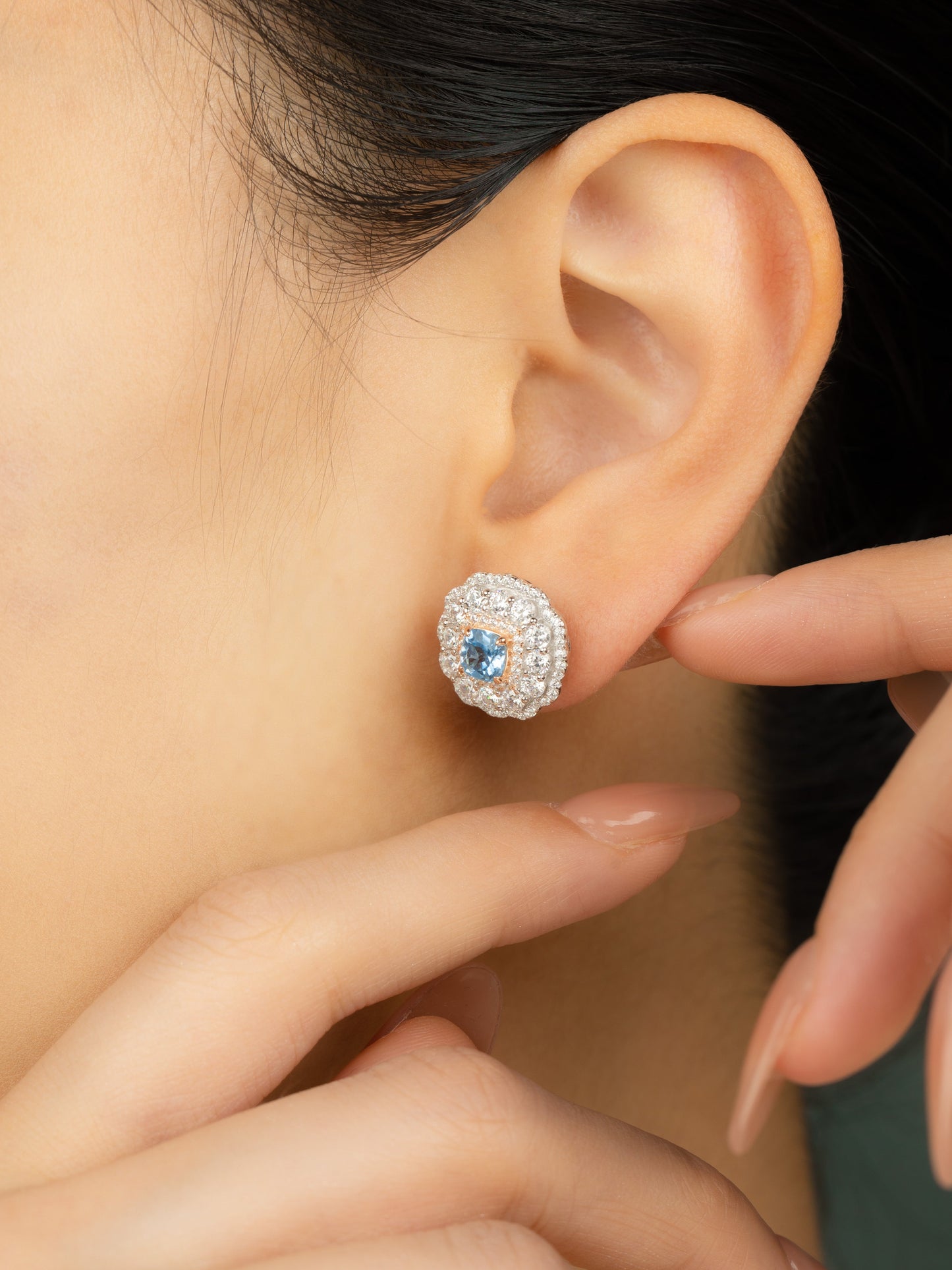 Blue Lagoon Paradise: S925 Natural Blue Topaz Earrings