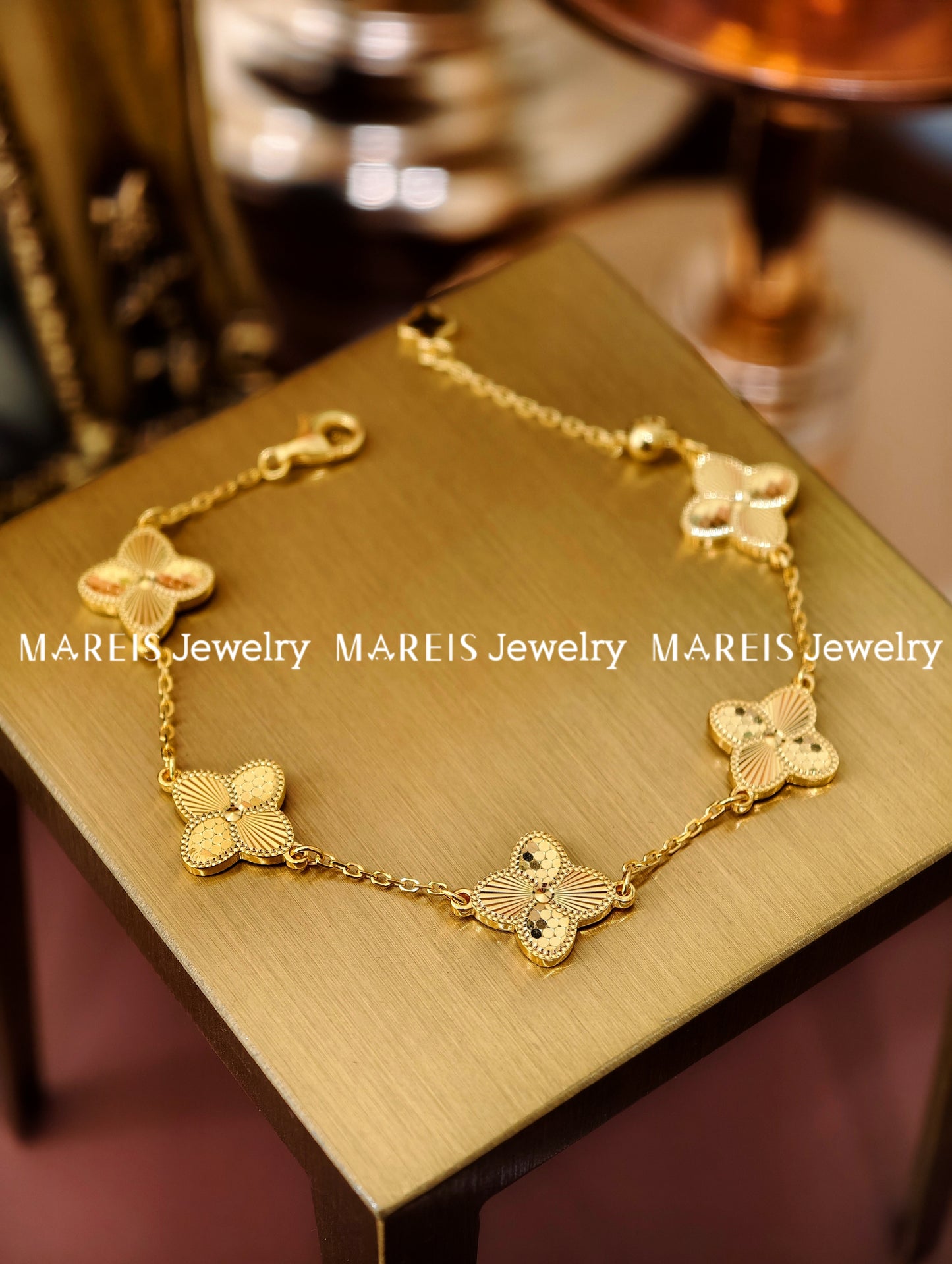 18K Gold Plated Clover Bracelet