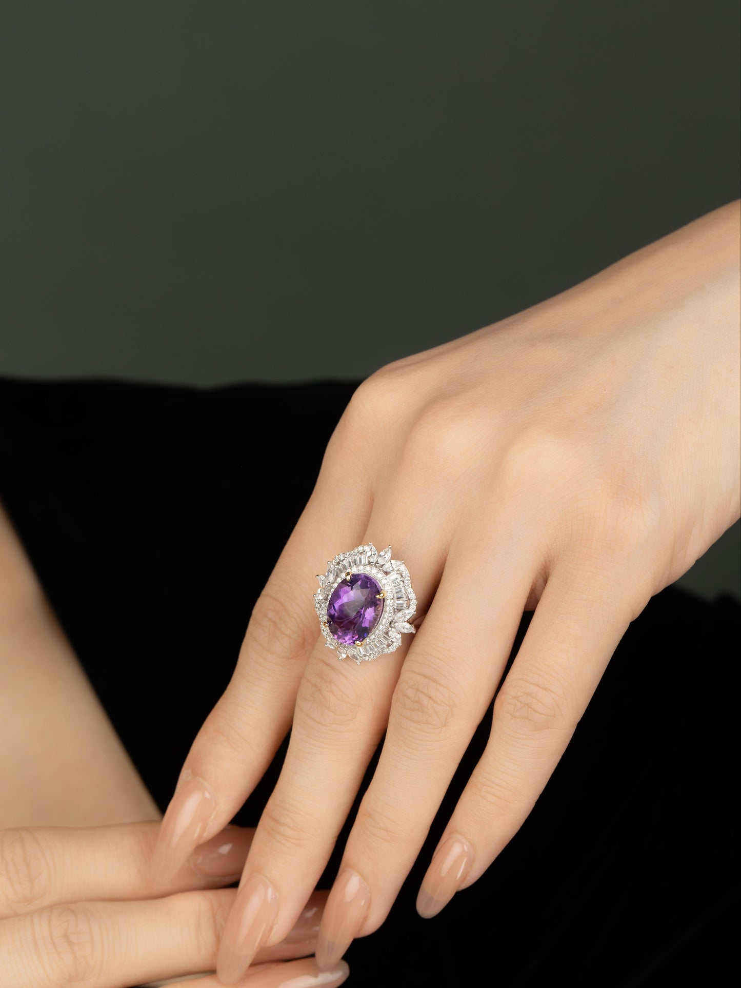 Wisteria: 18K Gold Vermeil Amethyst Wisteria Cocktail Ring